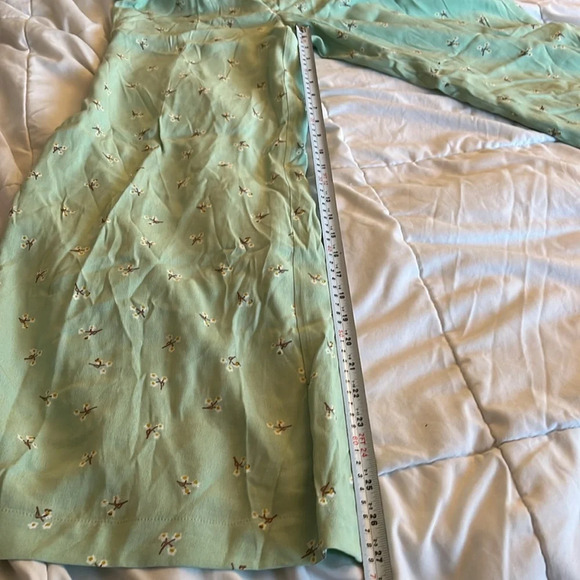 COACH Printed Loom Pants. Green and white size 0/ XS-S NWOT lightweight summer - Picture 14 of 16